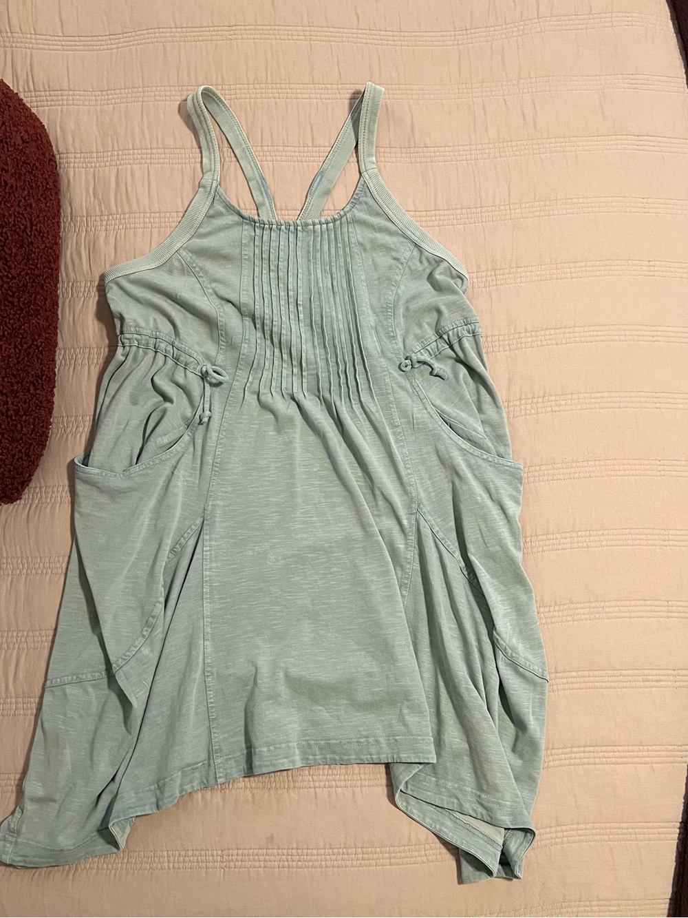 Daily Practice Boardwalk Light Mint Blue Green  Dress Crossback Utility Pockets - Picture 2 of 10